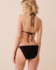 BLACK Crochet Triangle Bikini Top