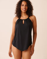 BLACK D Cup High Neck Tankini Top