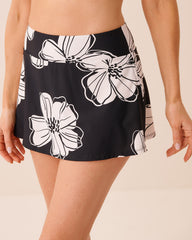 BLACK HIBISCUS High Waist Skirt Bikini Bottom