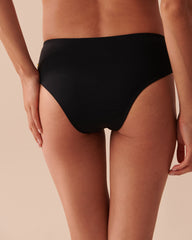 BLACK Mid-rise Cheeky Bikini Bottom