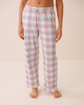 Blue Plaid Cotton Pajama Pants