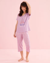 Boat Print Cotton T-shirt and Capris PJ Set