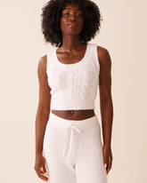 Cable-Knit Crop Tank Top