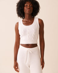 Cable-Knit Crop Tank Top