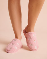 Cat Embroidered Curly Fur Slippers
