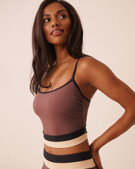 COFFEE BLOCK Crop Bikini Top