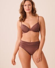 COFFEE Pleated Push-up Bikini Top