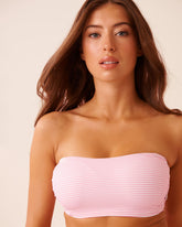 COTTON CANDY STRIPE D Cup Bandeau Bikini Top