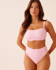 COTTON CANDY STRIPE D Cup Bandeau Bikini Top