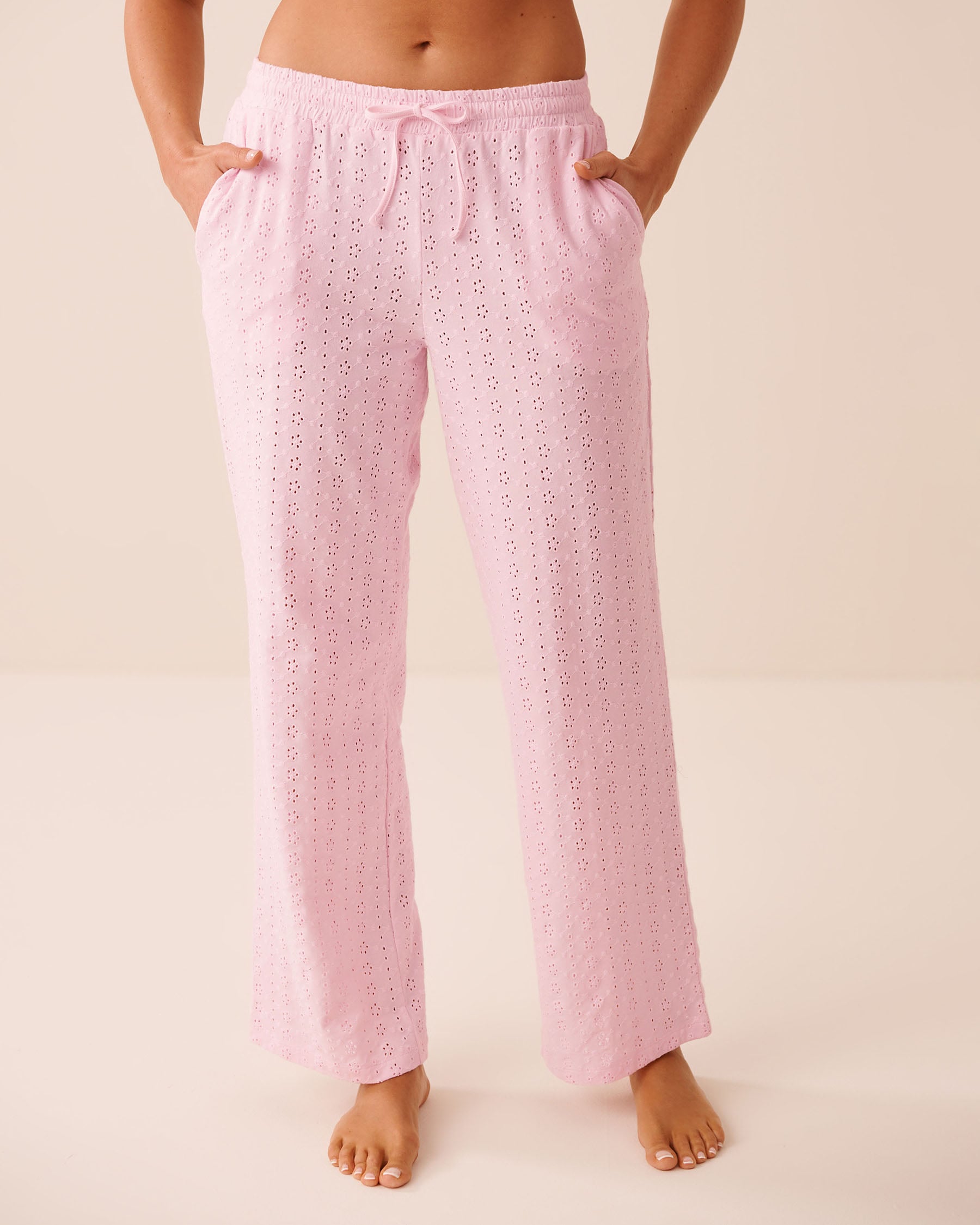 Cotton Eyelet Pajama Pants