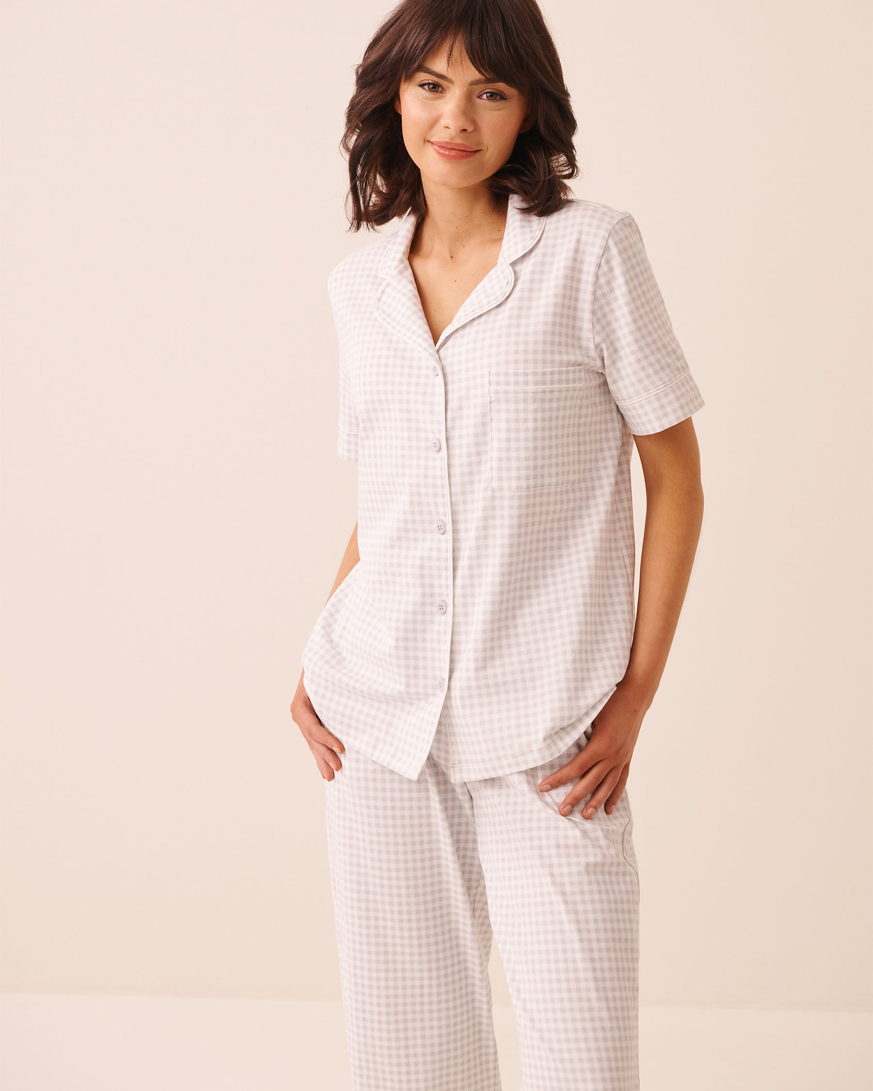 Cotton Short Sleeve Button-down Shirt