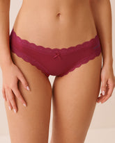 Cotton and Lace Trim Cheeky Panty