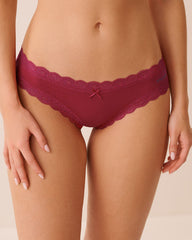 Cotton and Lace Trim Cheeky Panty