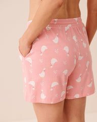 Goose Print Pajama Shorts