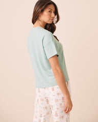 Dog Print Soft Knit Short Sleeve T-shirt