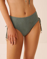 EARTHY GREEN Side Tie Mid Waist Bikini Bottom