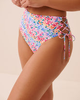 FLORAL CRUSH High Waist Cheeky Bikini Bottom
