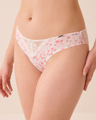 Floral Lace and Microfiber Bikini Panty