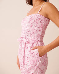Floral Smocked Bust Gauze Romper