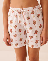 Highland Cow Print Cotton Pyjama Bermuda Shorts