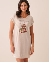 Highland Cow Print Cotton Short Sleeve Sleepshirt