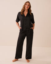 Satin Jacquard Polka Dot Short Sleeve Pajama Set