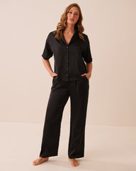 Satin Jacquard Polka Dot Short Sleeve Pajama Set