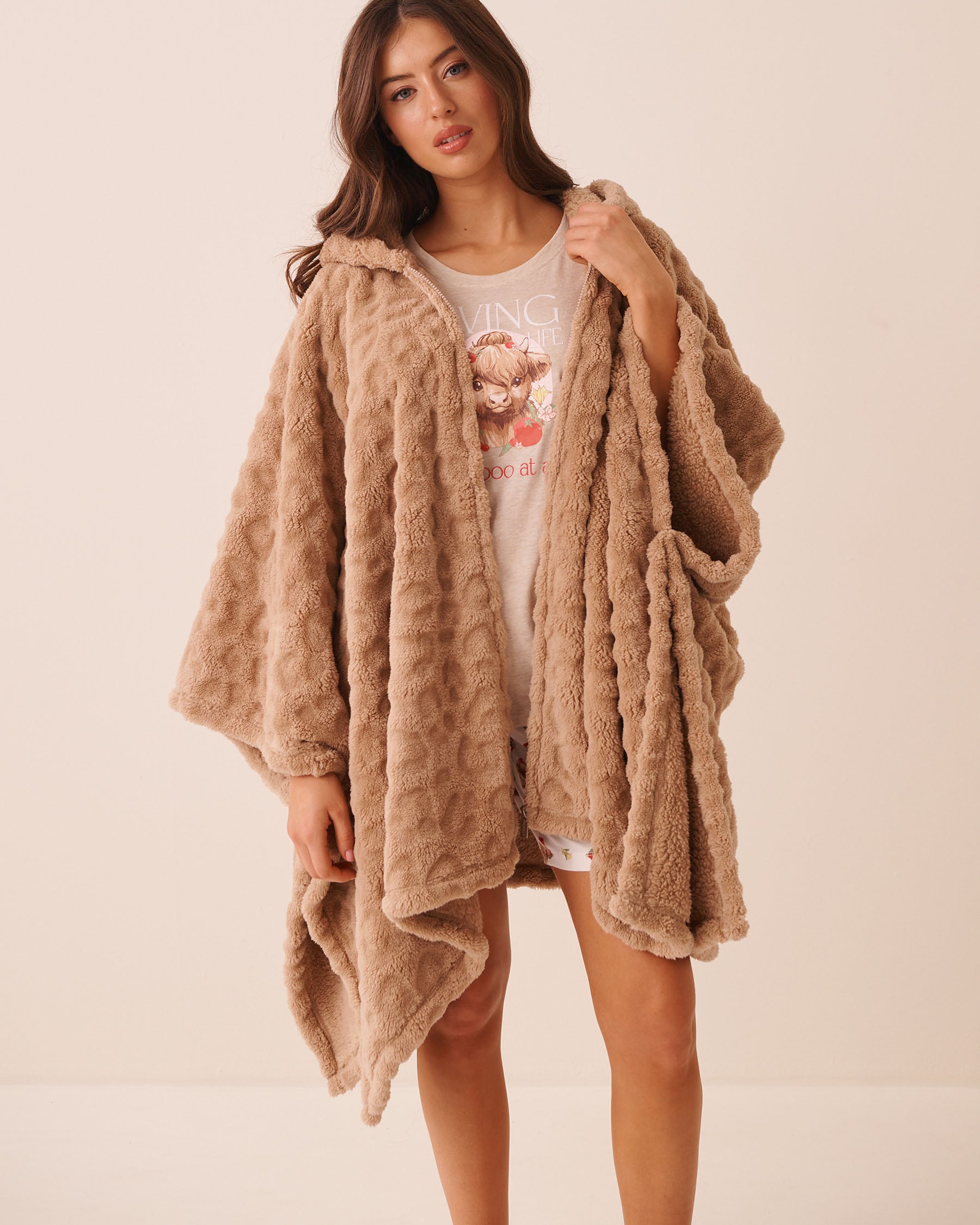 Leopard Soft Plush Hooded Cape