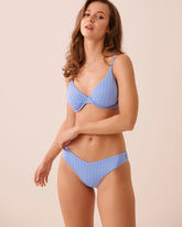 LILAC BLUE Plunge Bikini Top