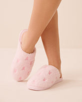 Lobster Embroidered Curly Fur Slippers