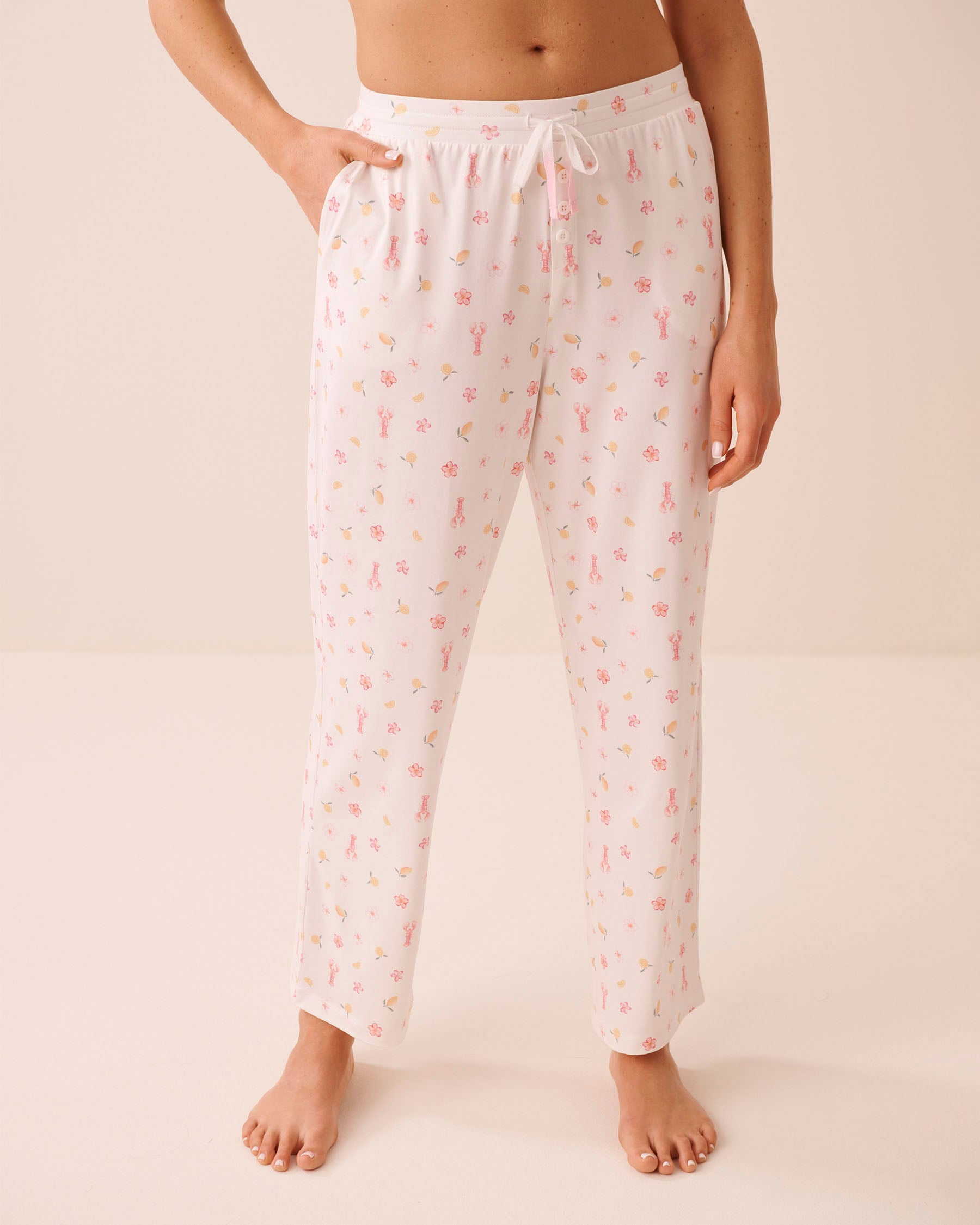 Lobster Floral Print Super Soft Pajama Pants