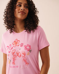 Lobster Floral Print Super Soft Short Sleeve T-shirt