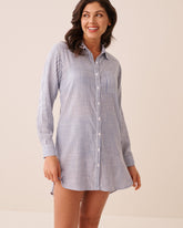 Long Striped Button-down Shirt
