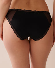 Mesh and Lace Trim Bikini Panty
