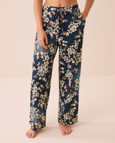 Butterfly Garden Print Straight-leg Pajama Pants