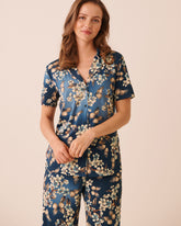 Butterfly Garden Print Short Sleeve Button-down Shirt