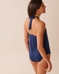 MOONLIGHT BLOOM Halter Tankini Top