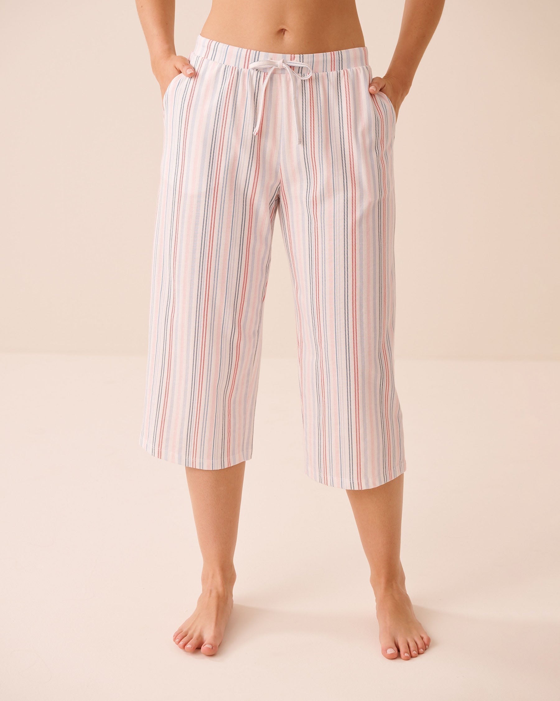 Multistripe Cotton Pyjama Capris