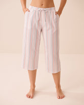 Multistripe Cotton Pyjama Capris