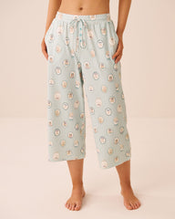 Parisian Dogs Print Super Soft Pajama Capris