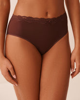Super Soft Lace Trim High Waist Bikini Panty