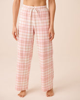 Pink Plaid Cotton Pajama Pants