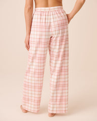 Pink Plaid Cotton Pajama Pants