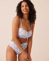 PORCELAIN FLORAL D Cup Bandeau Bikini Top