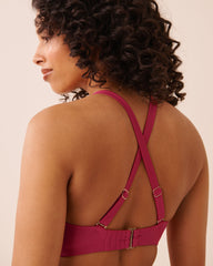 RASPBERRY RED D Cup Bralette Bikini Top