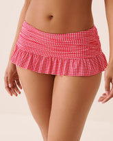 RED GINGHAM Ruffle Skirt Bikini Bottom