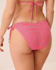 RED GINGHAM Side Tie Brazilian Bikini Bottom