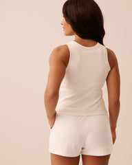 Ribbed Cotton Tank Top with Shelf Bra