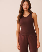 Ribbed Cotton Tank Top with Shelf Bra
