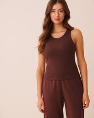Ribbed Cotton Tank Top with Shelf Bra